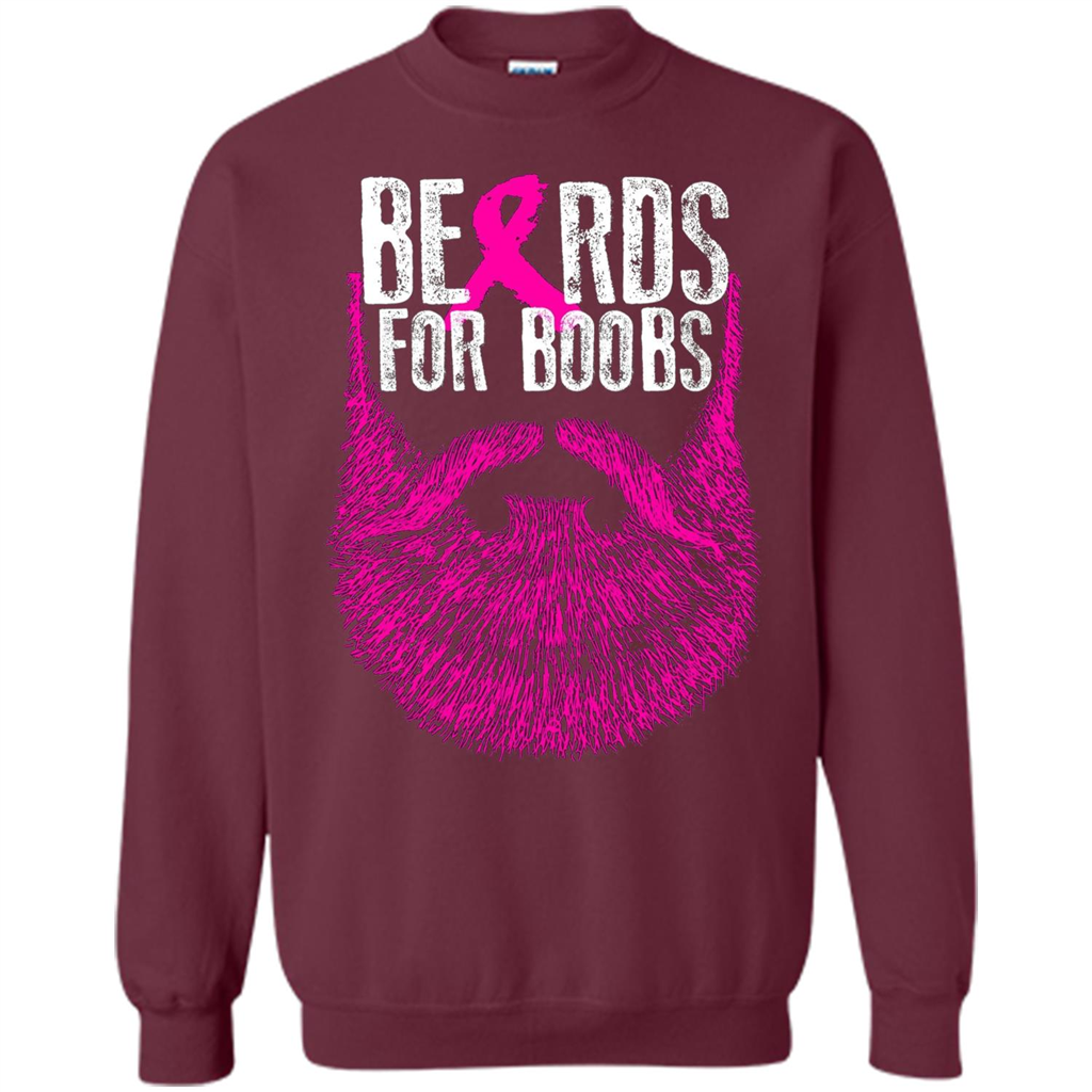 Beards For Boobs T-shirt Cancer Awareness T-shirt Maroon