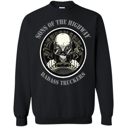 Trucker T-shirt Sons Of The Highway Badass Truckers T-shirt Black