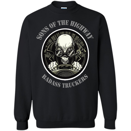 Trucker T-shirt Sons Of The Highway Badass Truckers T-shirt Black