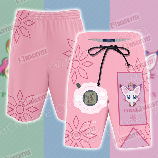 Digimon Tailmon The Crest Of Light Unisex 3D Beach Shorts