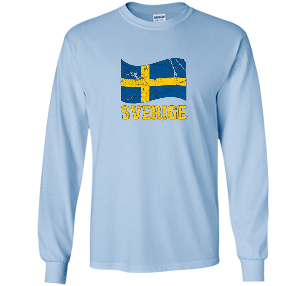 Swedish Flag, Sverige Souvenir Vintage T-Shirt t-shirt Light Blue