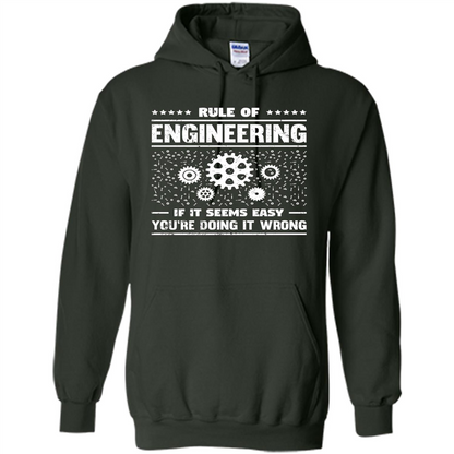 Funny Engineer T-Shirt Rule Of Engineering T-shirt Forest Green