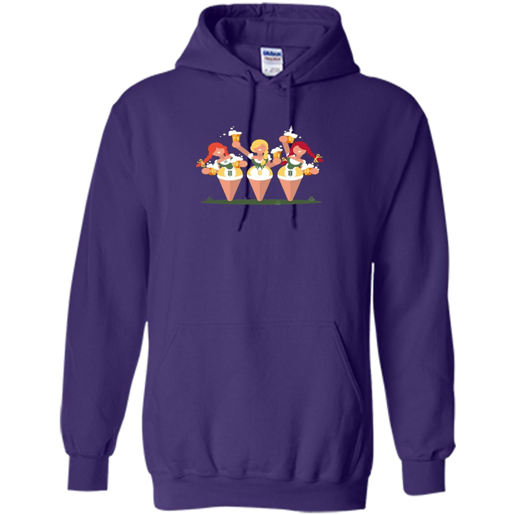 Girls with Steins Beers Oktoberfest T-shirt Purple