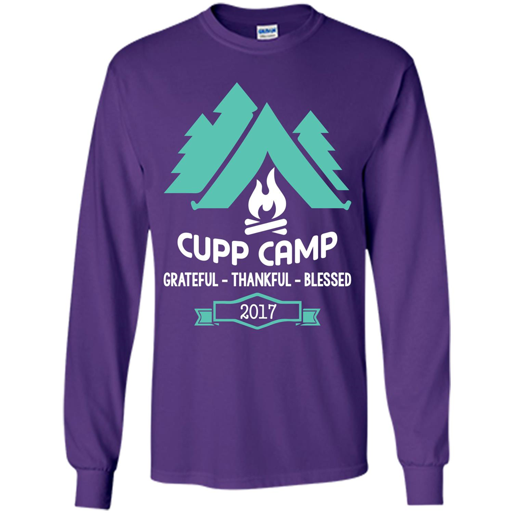 Camping T-shirt Cupp Camp Grateful - Thankful - Blessed 2017 Purple