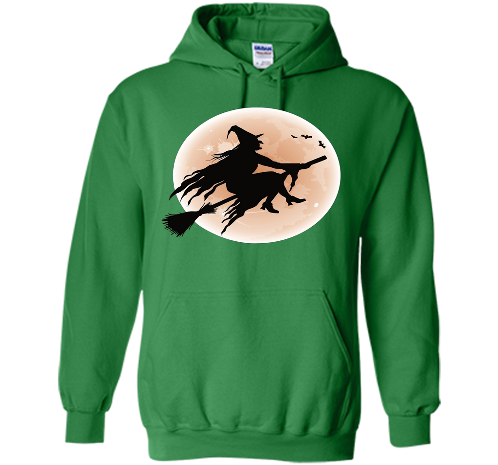 Halloween Full Moon Witch T-Shirt shirt Irish Green