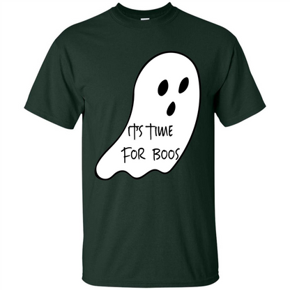It's Time For Boos Funny Halloween T-shirt Forest Green