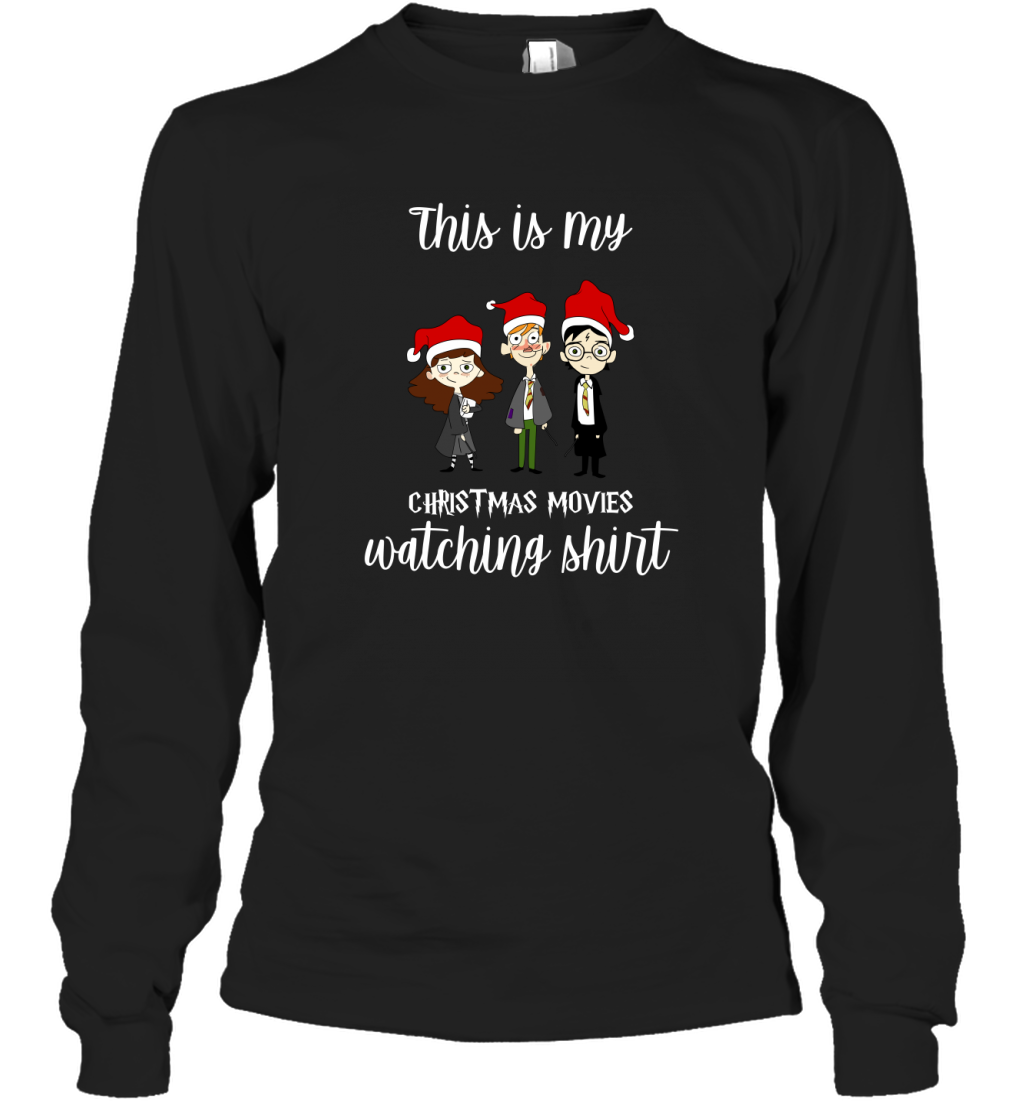 This Is My Christmas Movies Watching Shirt Harry Potter Fan Long Sleeve T-Shirt Long Sleeve T-Shirt Black