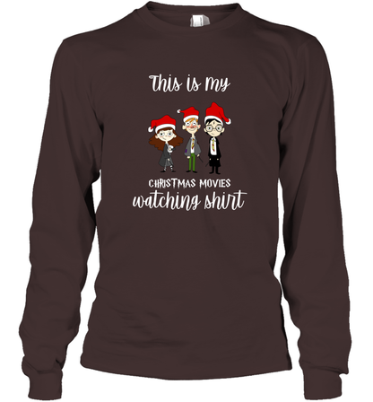 This Is My Christmas Movies Watching Shirt Harry Potter Fan Long Sleeve T-Shirt Long Sleeve T-Shirt Dark Chocolate