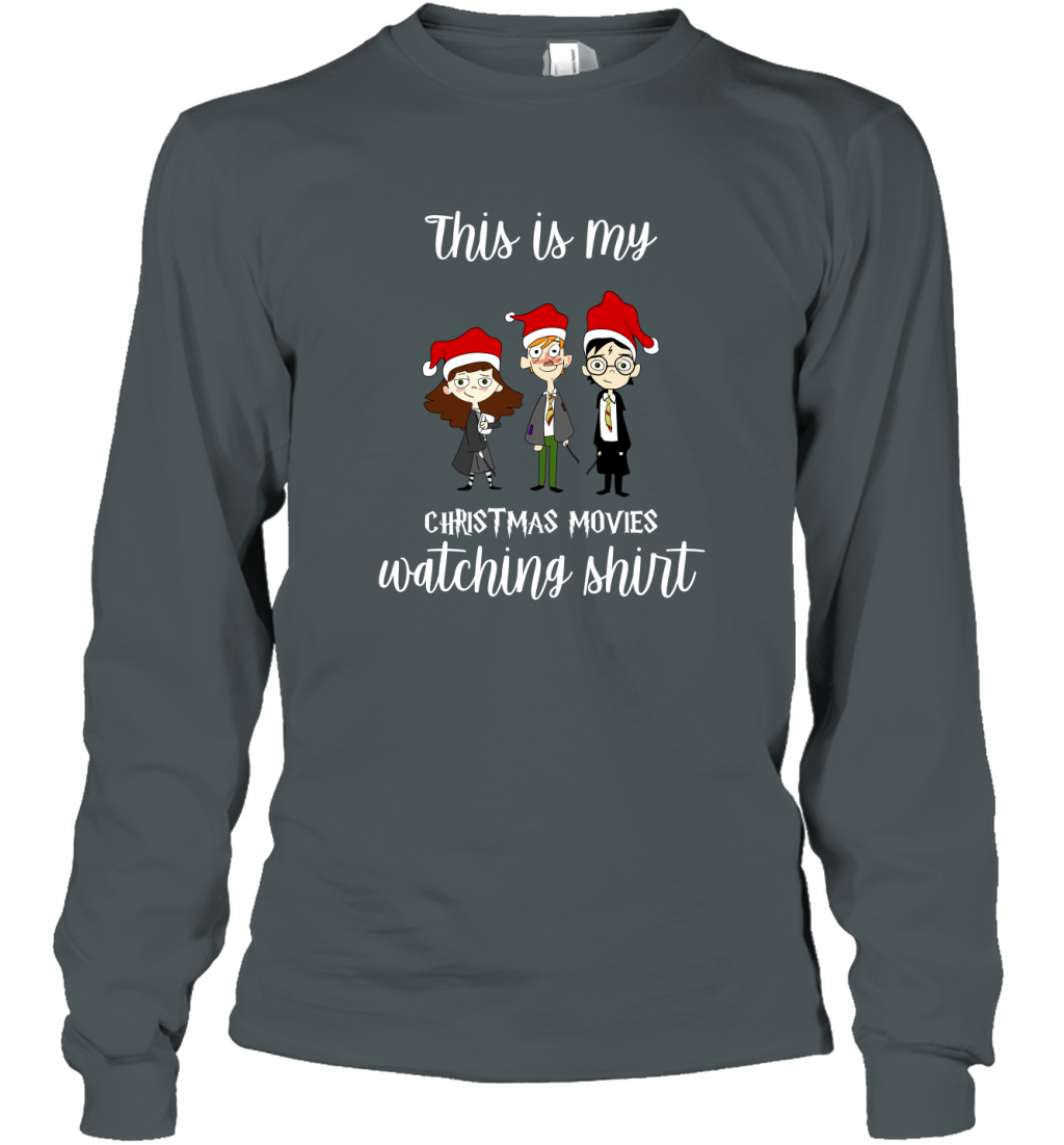 This Is My Christmas Movies Watching Shirt Harry Potter Fan Long Sleeve T-Shirt Long Sleeve T-Shirt Dark Heather