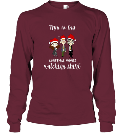 This Is My Christmas Movies Watching Shirt Harry Potter Fan Long Sleeve T-Shirt Long Sleeve T-Shirt Maroon