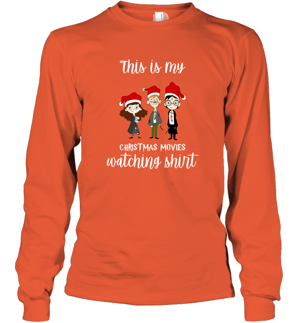 This Is My Christmas Movies Watching Shirt Harry Potter Fan Long Sleeve T-Shirt Long Sleeve T-Shirt Orange