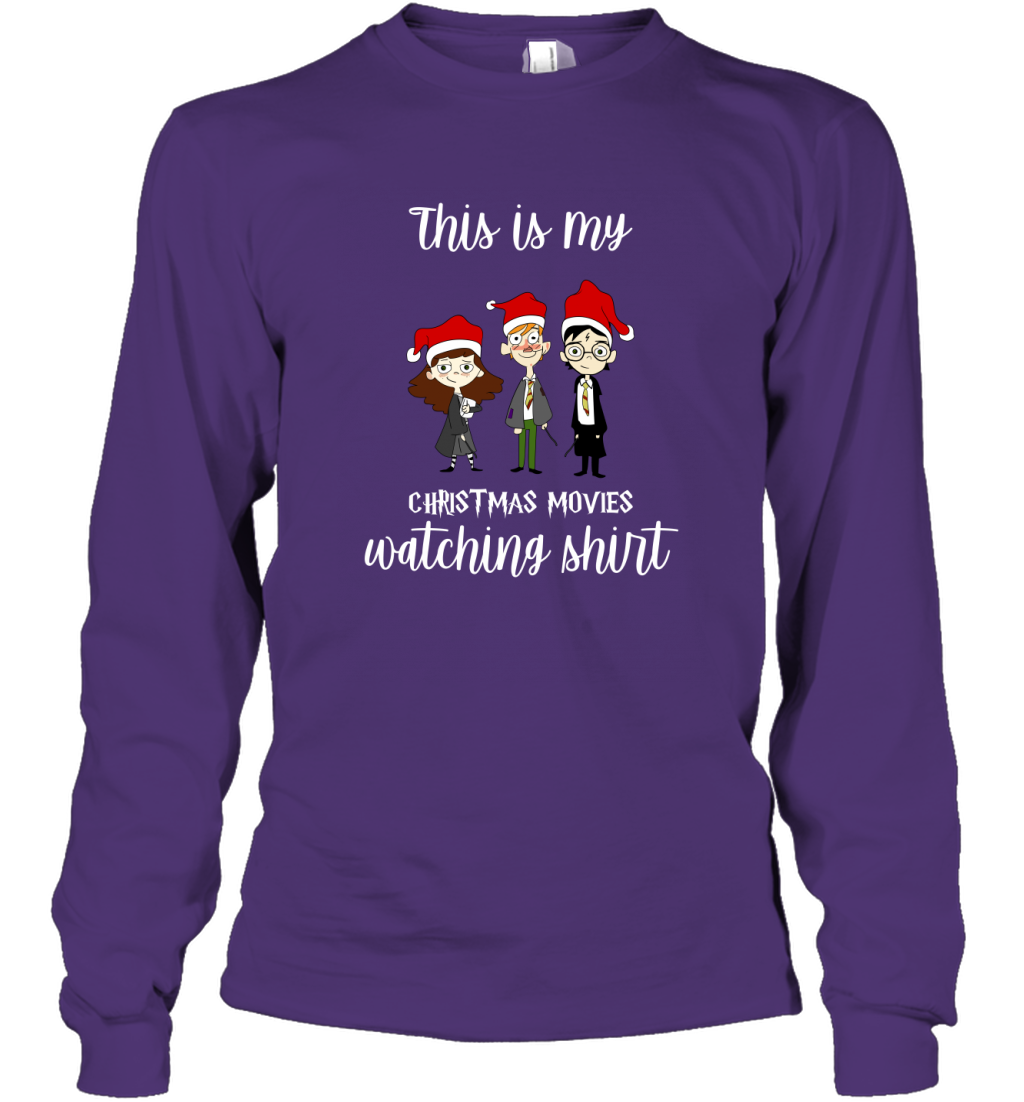 This Is My Christmas Movies Watching Shirt Harry Potter Fan Long Sleeve T-Shirt Long Sleeve T-Shirt Purple