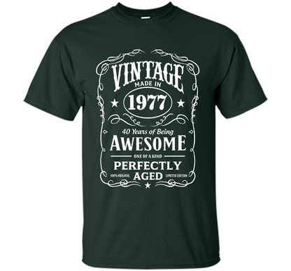 Vintage Made In 1977 Birthday Gift T-Shirt shirt Forest Green