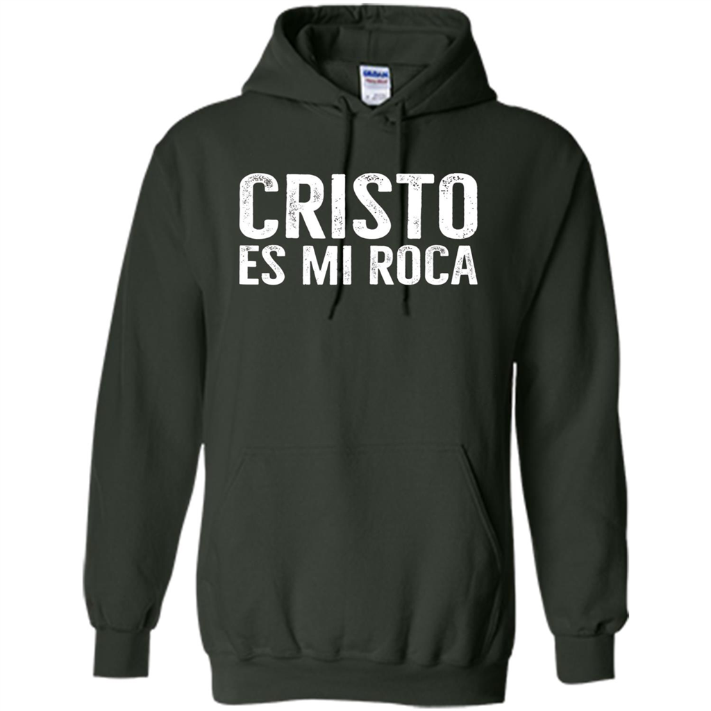 Cristo Es Mi Roca T-shirt Spanish Christian Message Forest Green