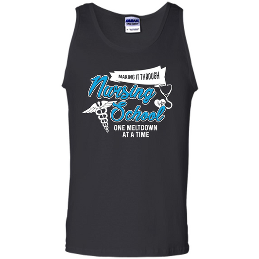 Nurse T-shirt Making It Through Nursing School One Meltdown T-shirt Royal