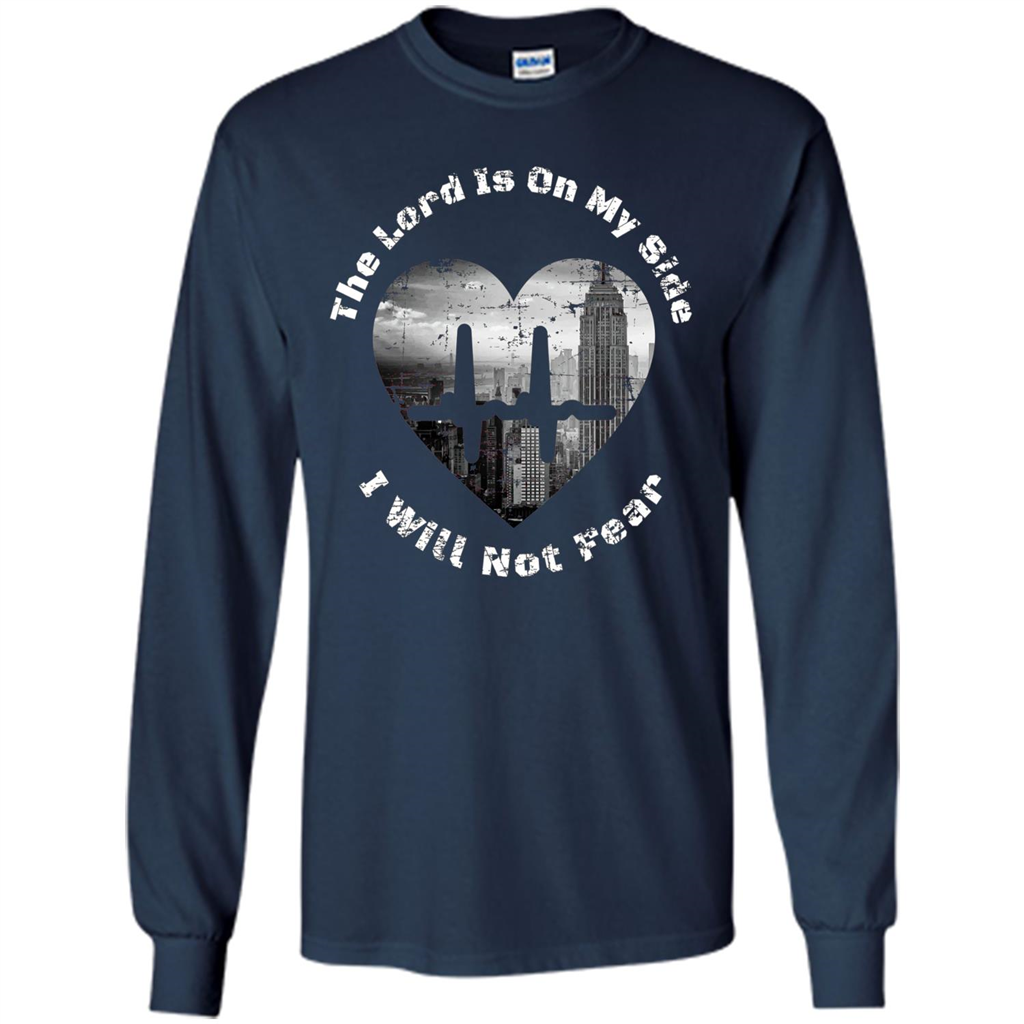 Faith Inspired T-shirt The Lord Is On My Side I Will Not Fear Navy