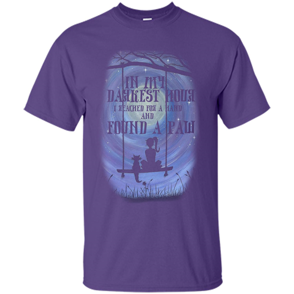 Cat Lover. In My Darkest Hour I Reached For A Hand T-shirt Purple