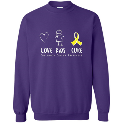 Love Kids Cure Childhood Cancer Awareness T-shirt Purple