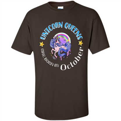 October Unicrorn T-shirt Unicorn Queens Are Born October Dark Chocolate
