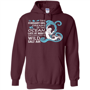 This February Girl Dreams Of The Ocean Late At Night T-shirt