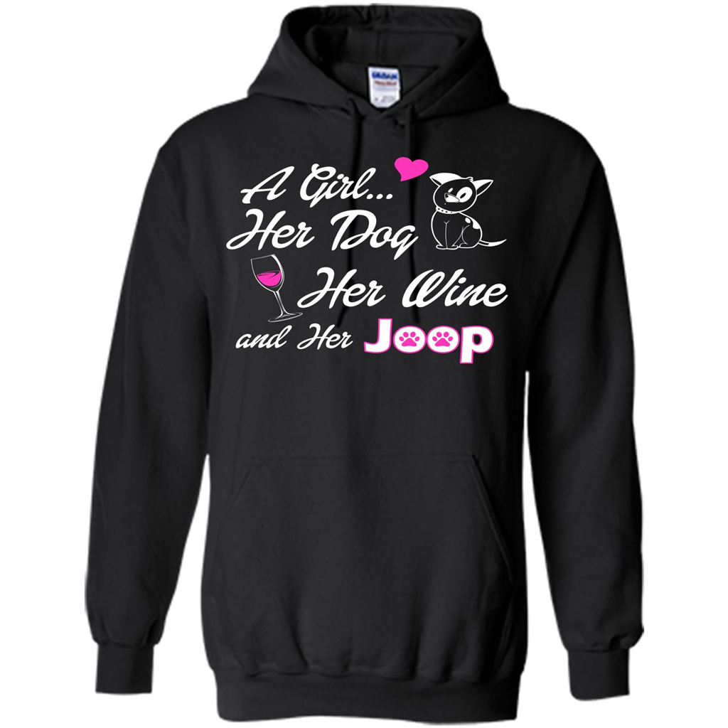 Dog T-shirt A Girl Her Dog Her Wine And Her Joop T-shirt Black