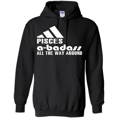 Pisces A-Badass All The Way Around T-shirt Black
