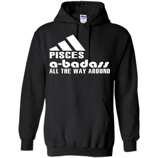Pisces A-Badass All The Way Around T-shirt Black