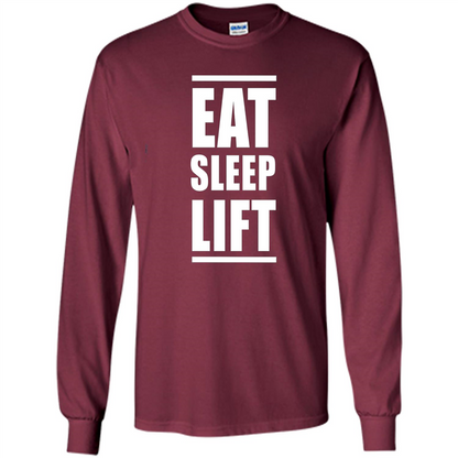 Mens Eat Sleep Lift T-shirt Maroon