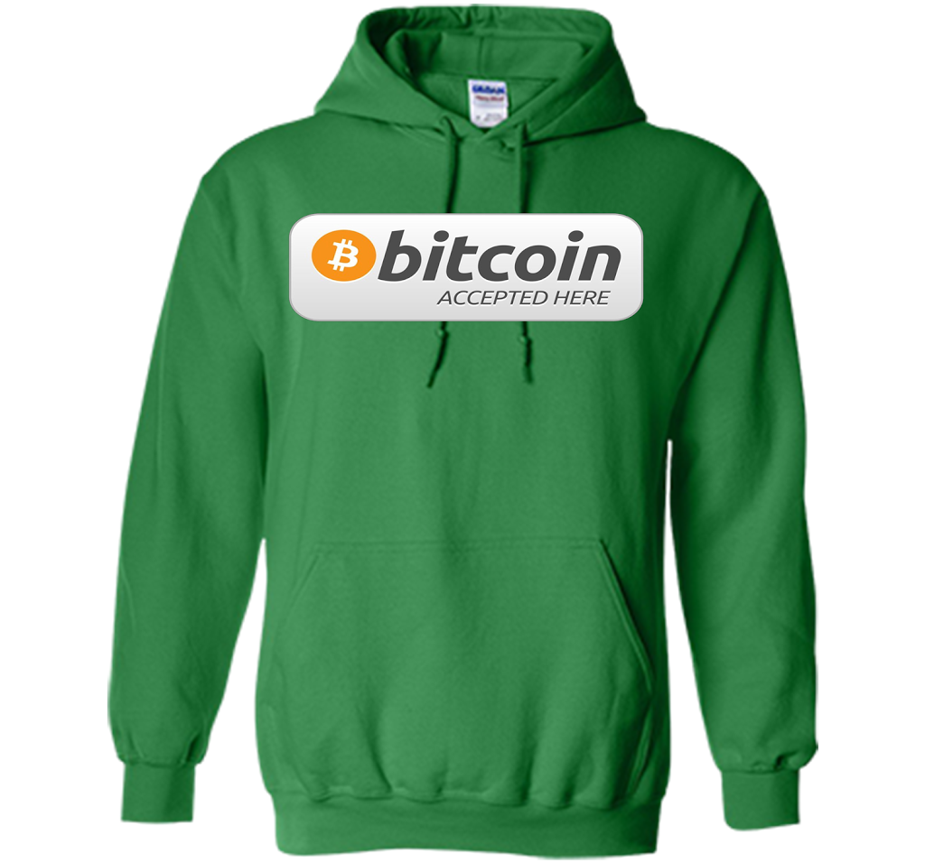 Bitcoin Accepted Here BTC Cryptocurrency T-shirt Irish Green