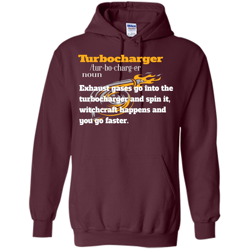 Car Lover T-shirt Turbocharger Exhaust Gases Go Into The Turbocharger Maroon