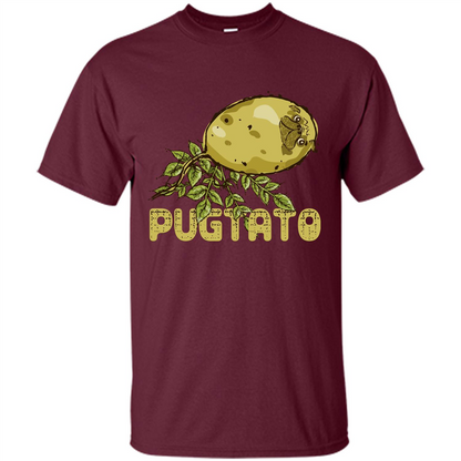 Pug Love Pug And Potato T-shirt Maroon