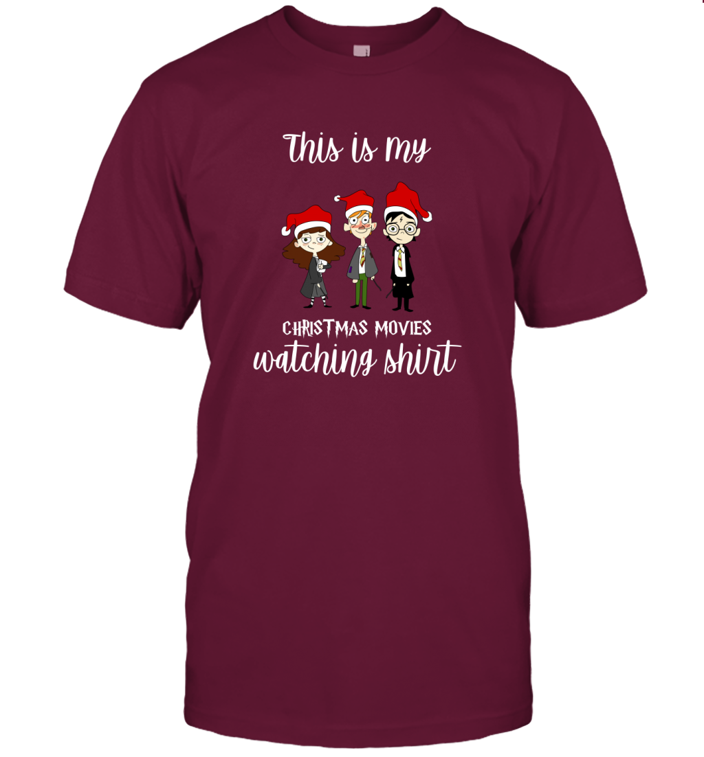 This Is My Christmas Movies Watching Shirt Harry Potter Fan T-Shirt T-Shirt Maroon