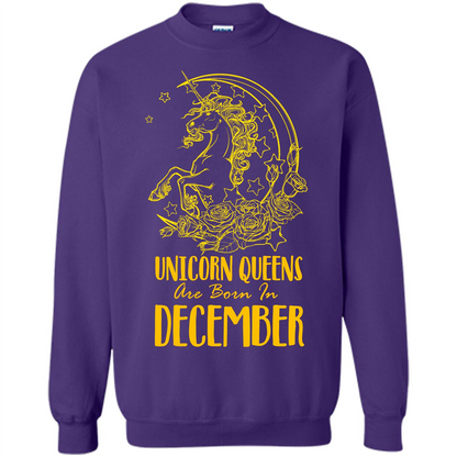December Unicorn T-shirt Unicorn Queens Are Born In December Purple