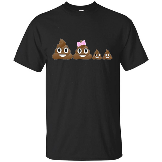 Poop Family Emoji Emoticon Smiley T-shirt Black