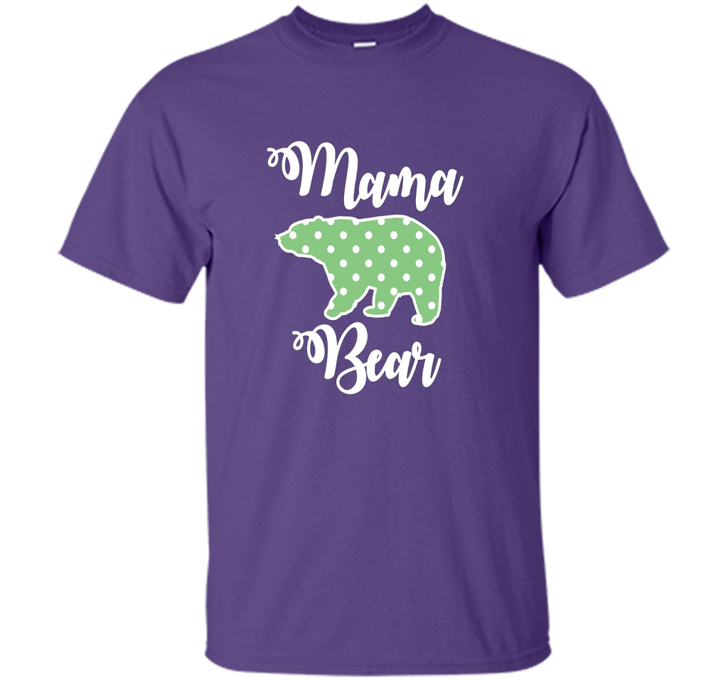 Women's Mama Bear T-Shirt | Mama Bear Polka Dot Shirt shirt Purple