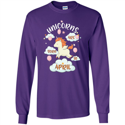 April Unicorn T-shirt Unicorns Are Born In April T-shirt Purple