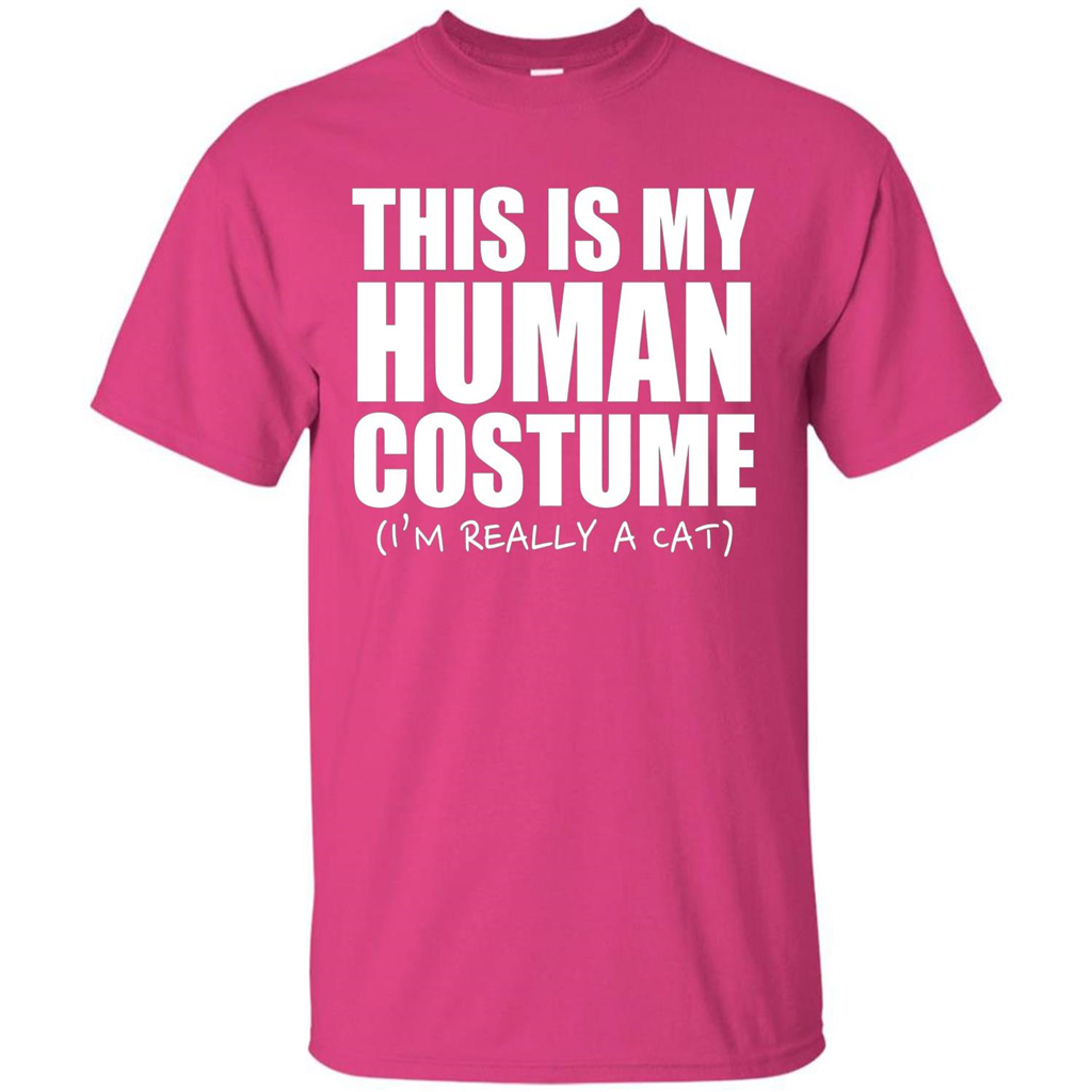 This Is My Human Costume I'm Really A Cat Halloween T-Shirt Heliconia