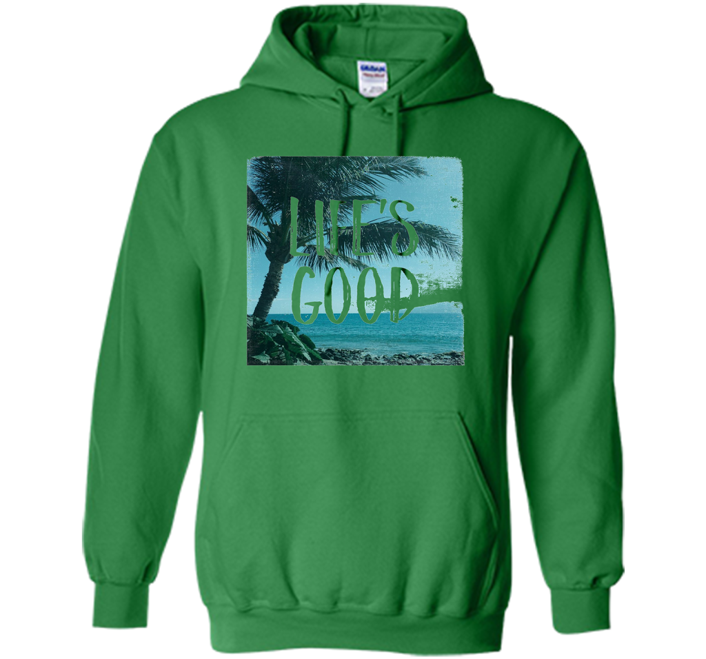Life's Good Palm Tree T-Shirt cool shirt Irish Green