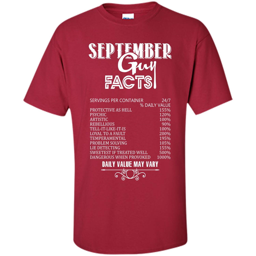 September Guy Facts T-shirt Cardinal