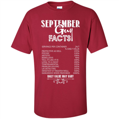 September Guy Facts T-shirt Cardinal