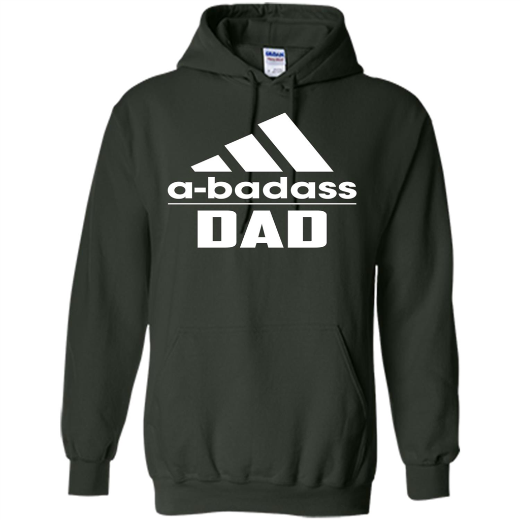 Fathers Day T-shirt A Badass Dad Forest Green