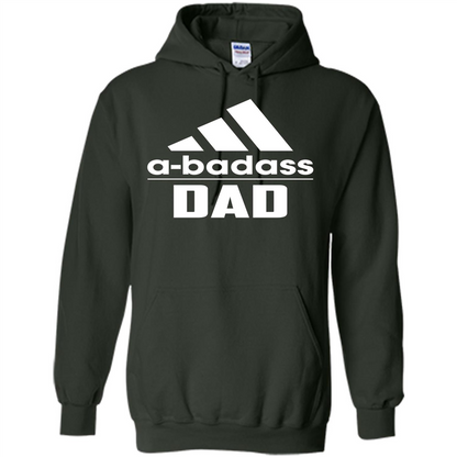 Fathers Day T-shirt A Badass Dad Forest Green