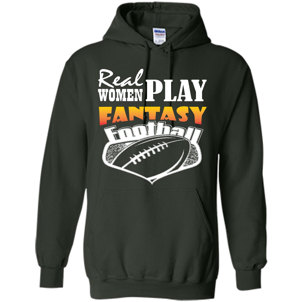 American Football T-shirt Real Women Play Fantasy Football Forest Green