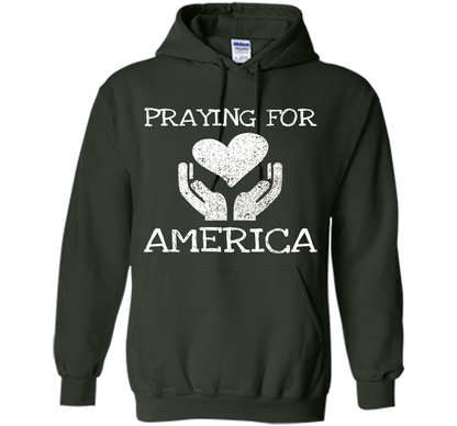 Praying for America Hands of Hope with Heart T-Shirt cool shirt Forest Green