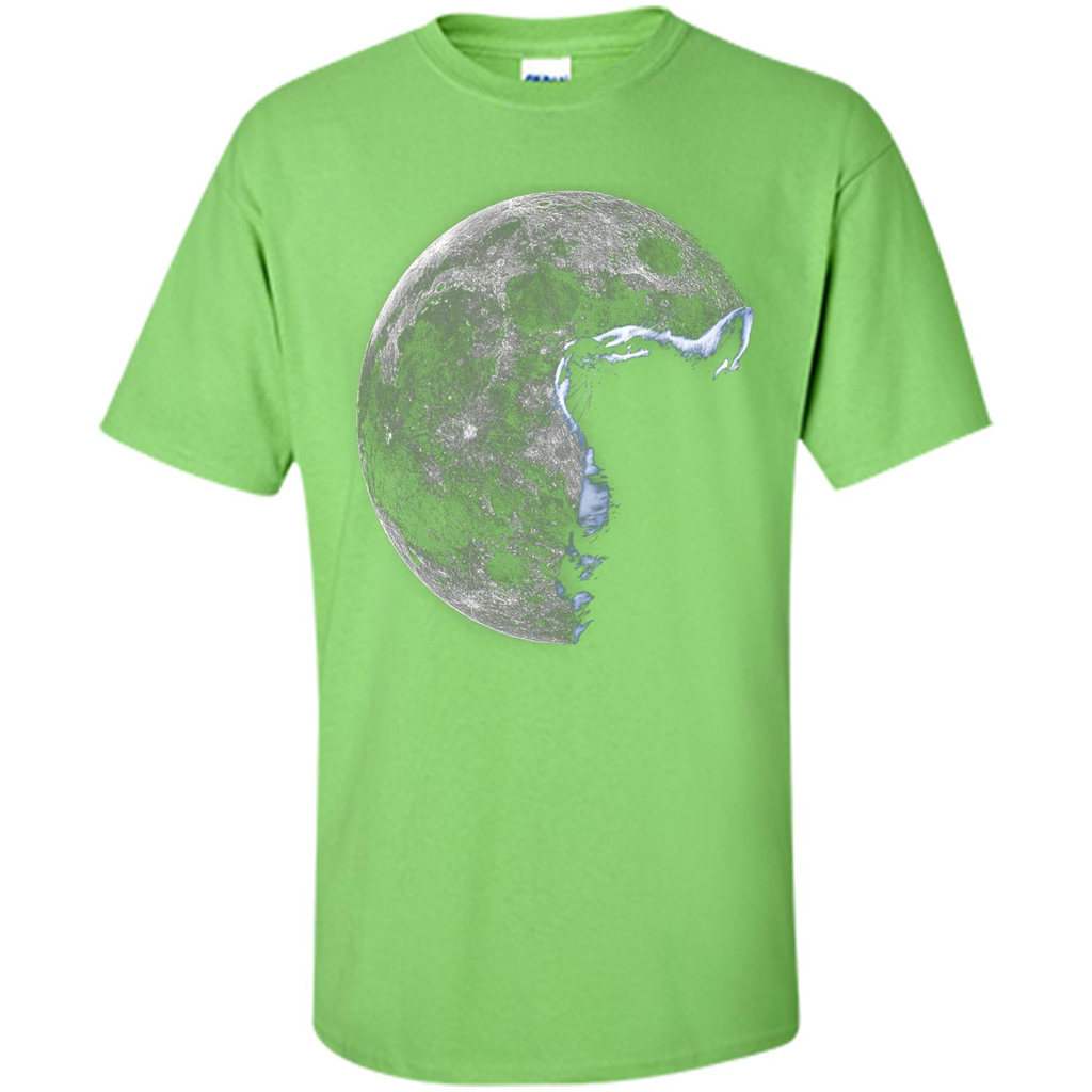 Cat Lover T-shirt Cat And Moon Lime