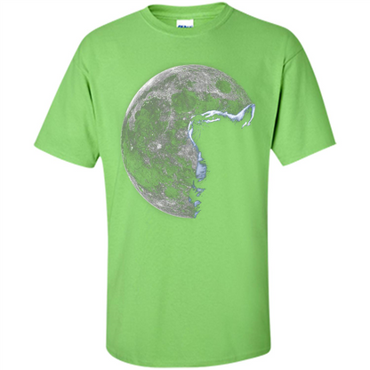 Cat Lover T-shirt Cat And Moon Lime