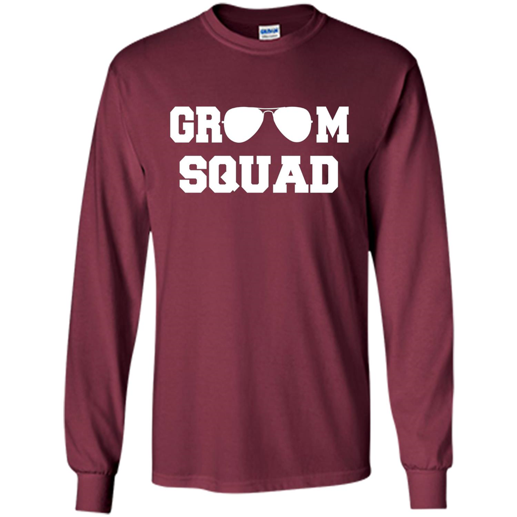 Cool Groom Squad T-Shirt Wedding Party Gift Shirt Maroon