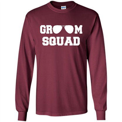 Cool Groom Squad T-Shirt Wedding Party Gift Shirt Maroon
