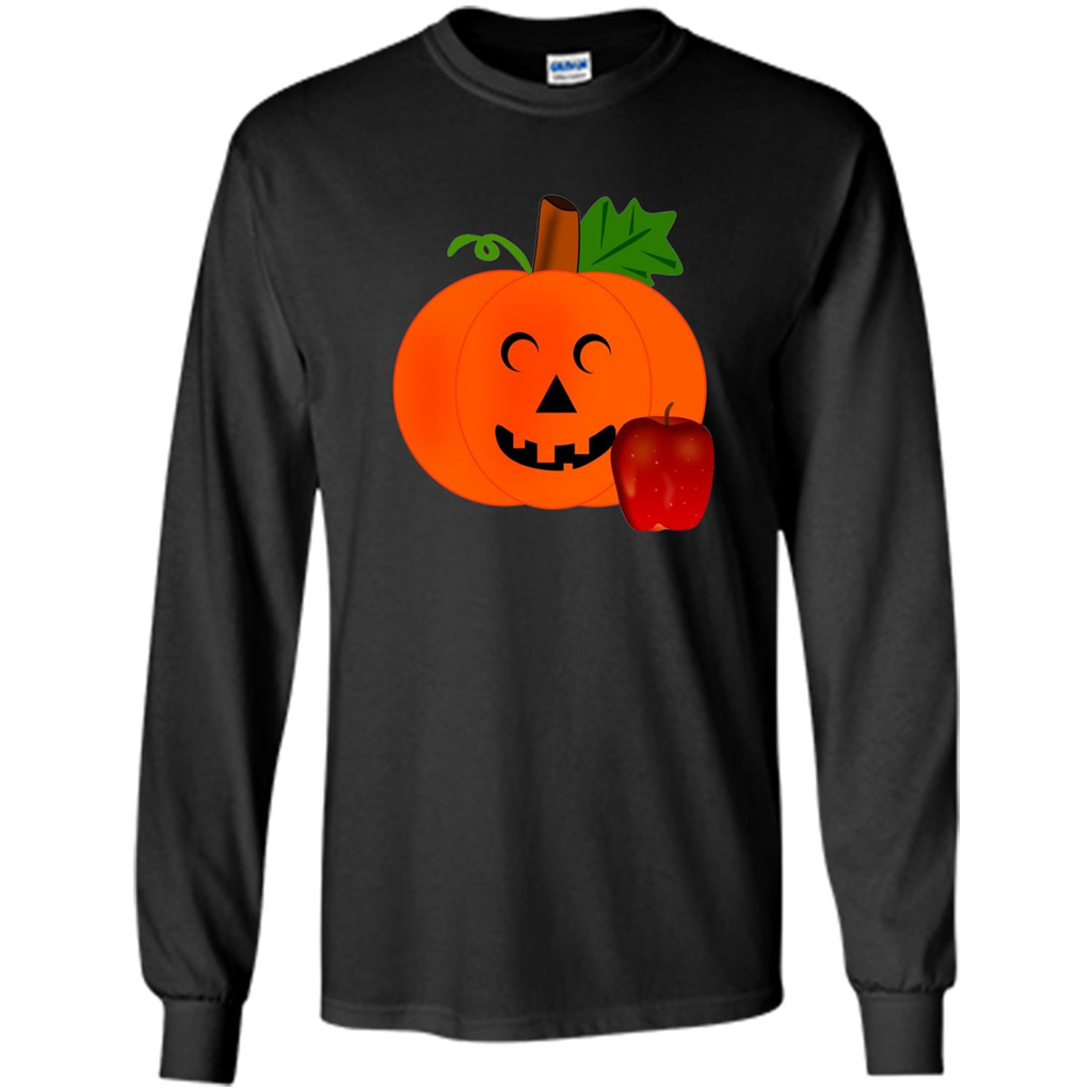 Cute Teacher Pumpkin Apple Halloween Costume T-shirt Black
