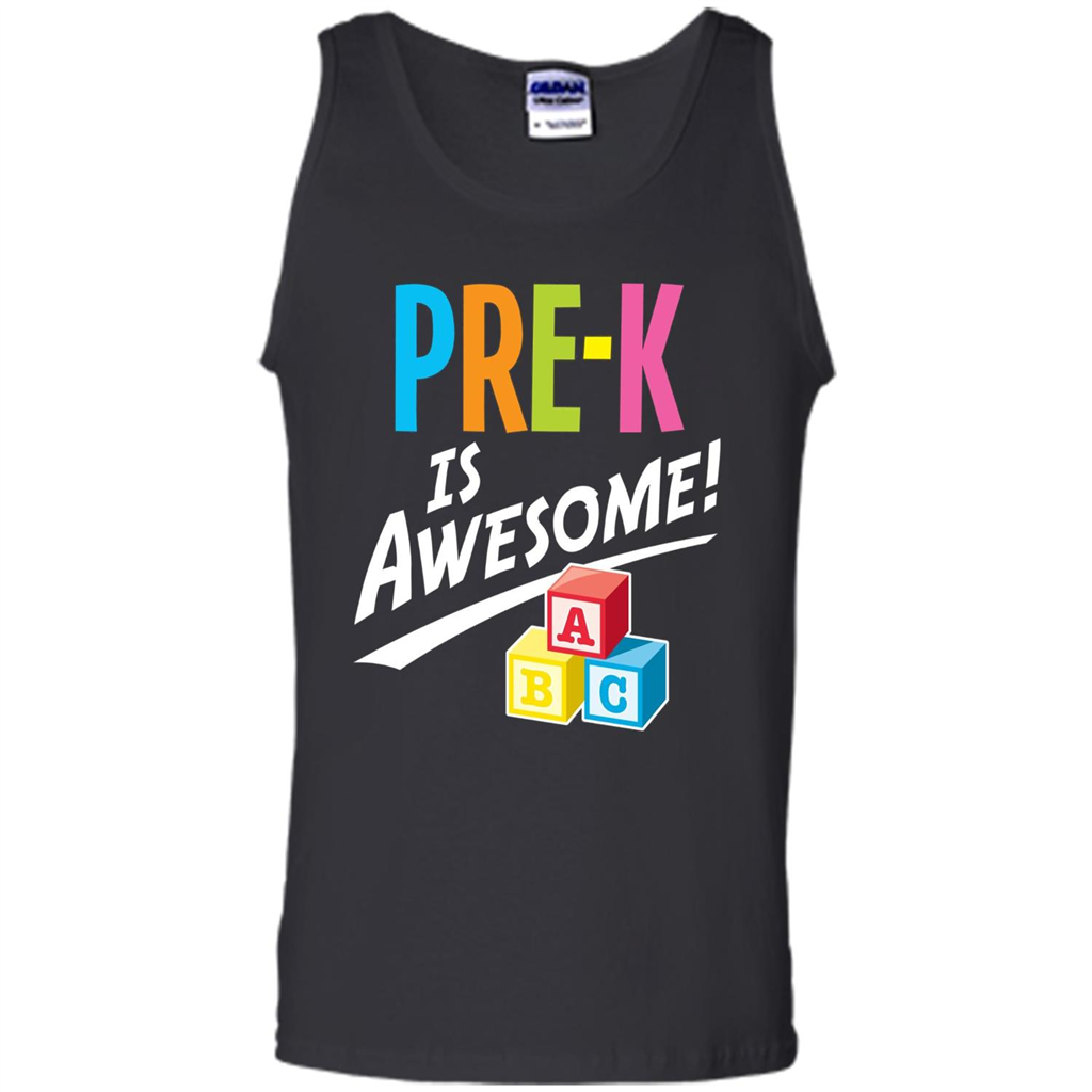 School Teacher T-shirt Pre-K Is Awesome ABC Blocks T-shirt Black
